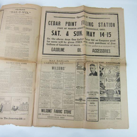 The Ansonian Newspaper Ansonia Darke County Ohio Thursday May 1927 Antique RARE - Picture 8 of 16
